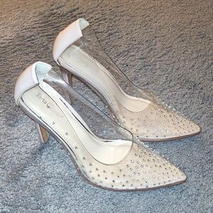 Clear/Nude Rhinestoned Heels.